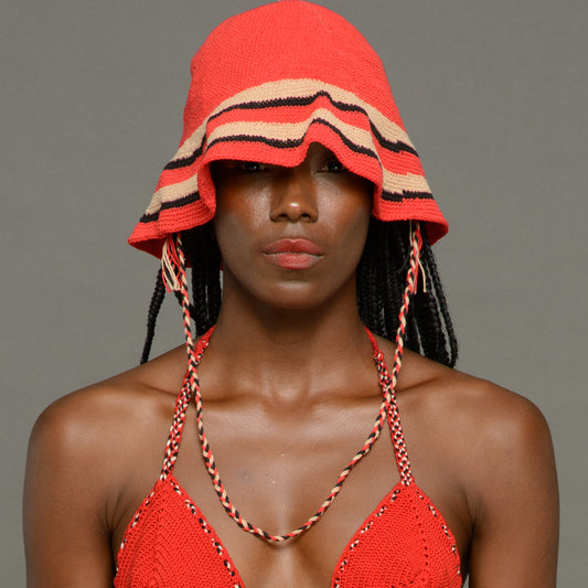 Kofia Hat Red Soft Brim